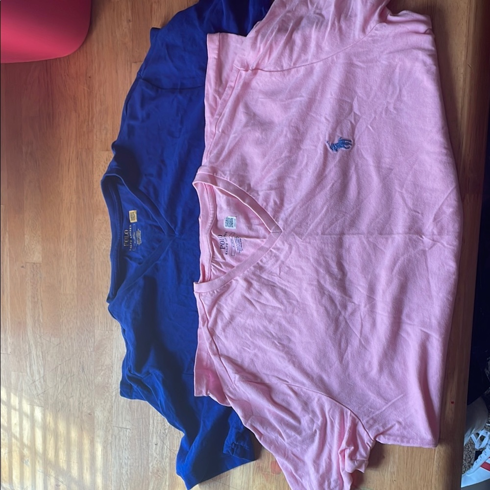 Pink and Blue V-Neck Polo shirts